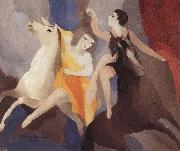 trick rider and his assistant Marie Laurencin
